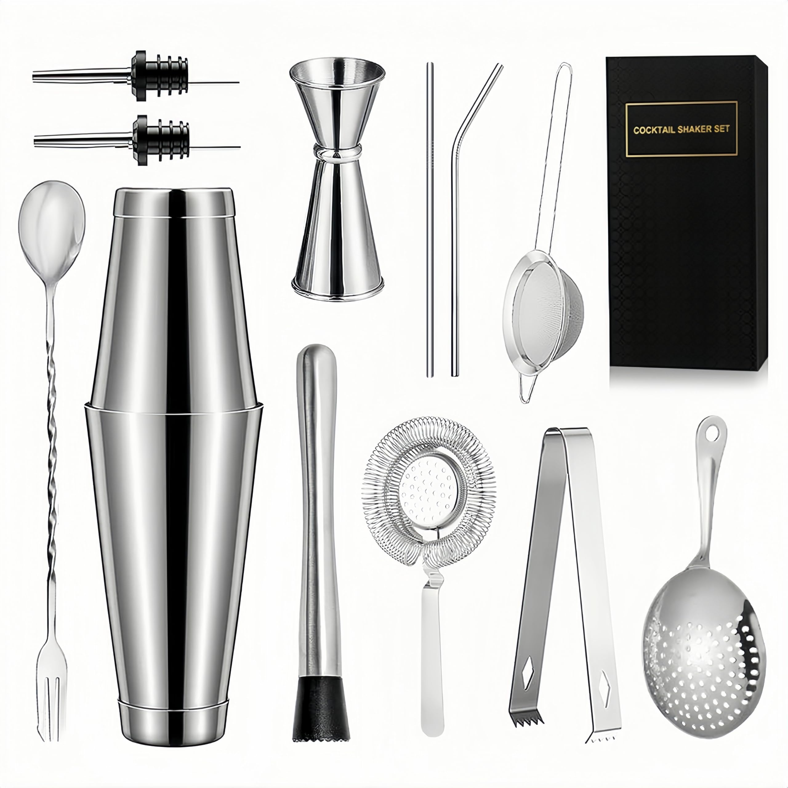 Amazon｜ステンレス製カクテルシェイカーセット 550ml - バーテンダー